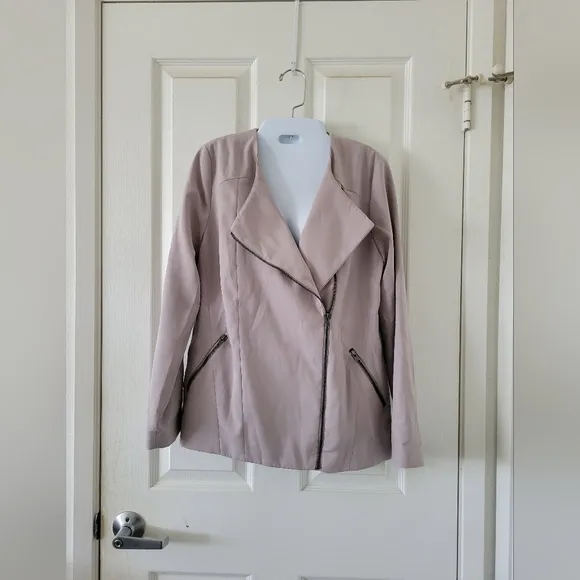✨️HP✨️Topshop | Women's Light Gray Chic Moto Style Blazer Jacket (SIZE 4)