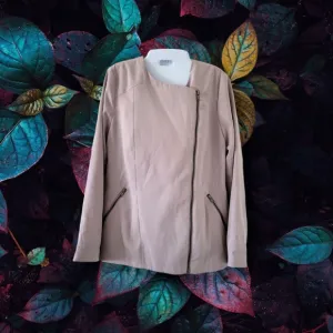 ✨️HP✨️Topshop | Women's Light Gray Chic Moto Style Blazer Jacket (SIZE 4)
