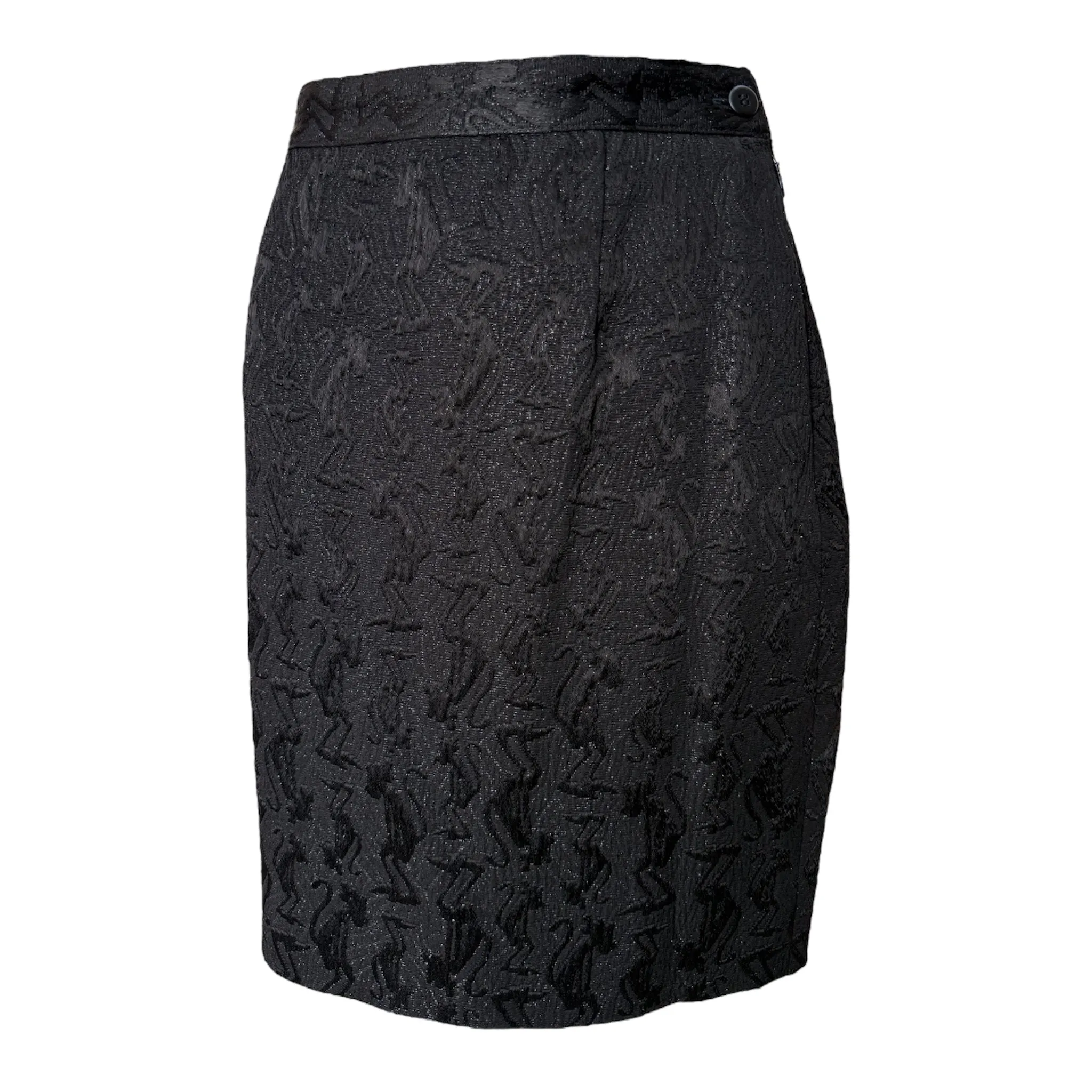 Iceberg 1994 Black “Pink Panther” Jacquard Skirt Suit