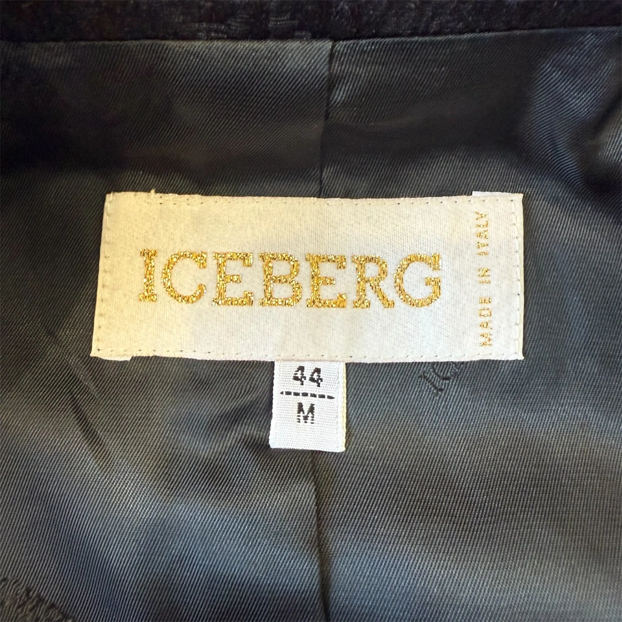 Iceberg 1994 Black “Pink Panther” Jacquard Skirt Suit