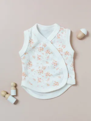 Incubator Vest, Apricot Floral, Premium 100% Organic Cotton
