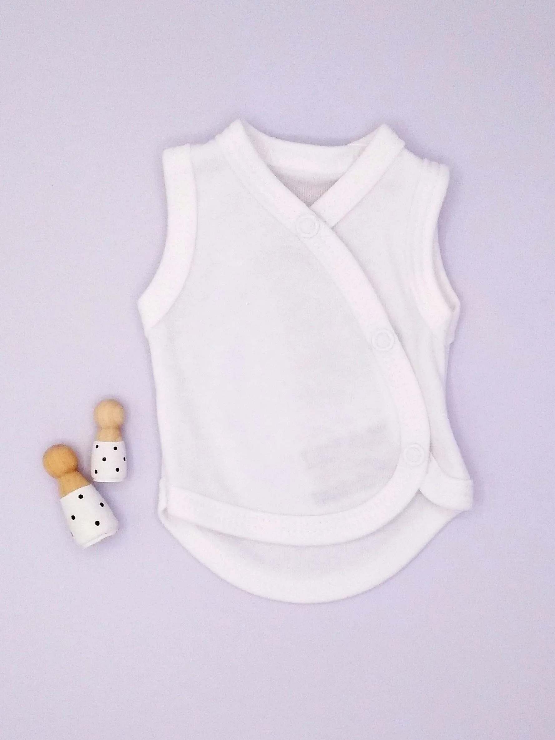 Incubator Vest, White , Premium 100% Organic Cotton