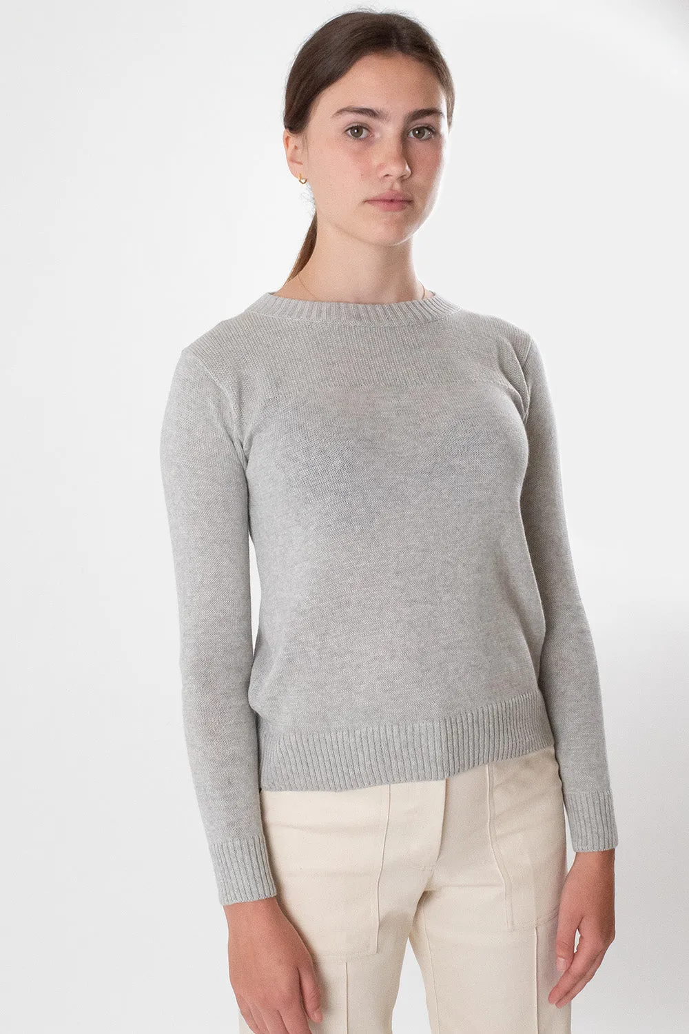 Isla Pima Cotton Sweater In Light Grey