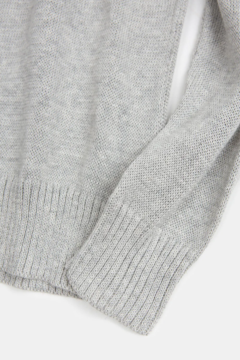 Isla Pima Cotton Sweater In Light Grey