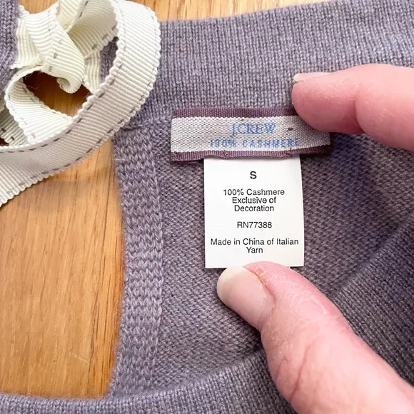 J. crew 3/4 sleeve keyhole bow tie back sweater
