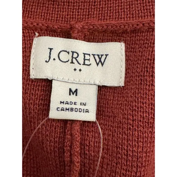 J Crew BS881 NWT Size Med  2-Button Sweater Blazer Jacket in Cognac Brown