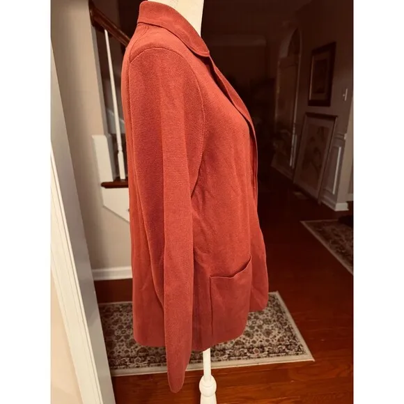 J Crew BS881 NWT Size Med  2-Button Sweater Blazer Jacket in Cognac Brown