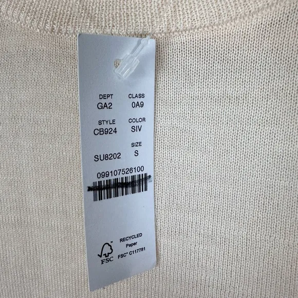 J. CREW Carolyn fitted crewneck sweater in merino wool Sand Ivory NEW CB924