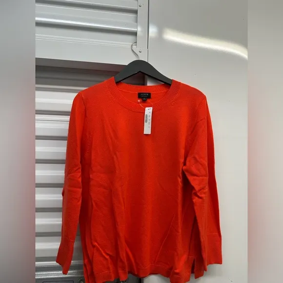 J. Crew Cashmere Crewneck Sweater. Orange. Size XL. New with tags.