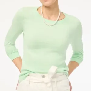 J. Crew Cotton Teddie Sweater in Mint Green