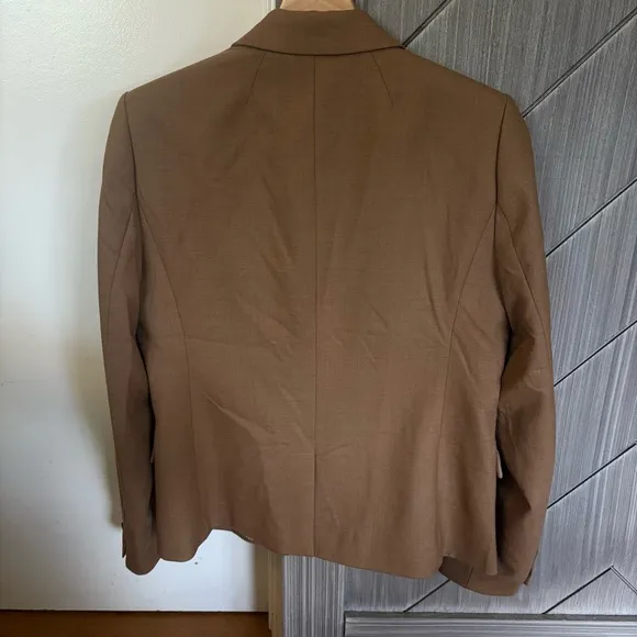 J. Crew Schoolboy Blazer Jacket Neutral Tan Caramel Size 8 with Button Detail