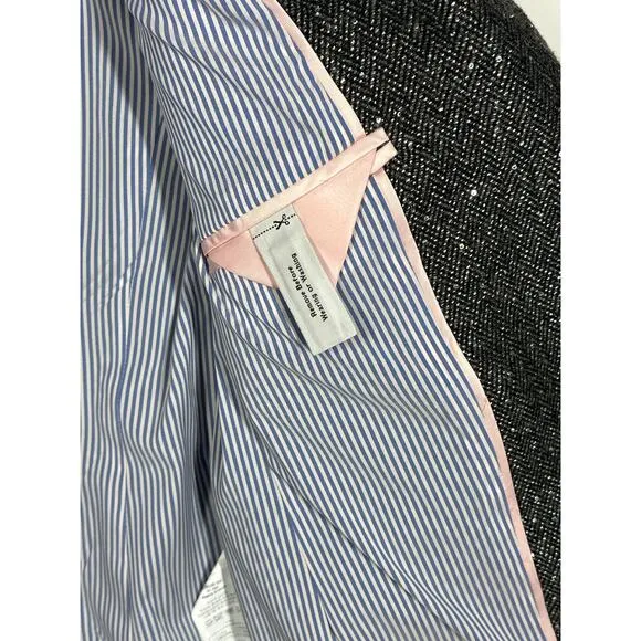 J. Crew Wool Donegal Sequin Gray Campbell Blazer One Button Tweed E4864 Size 6P