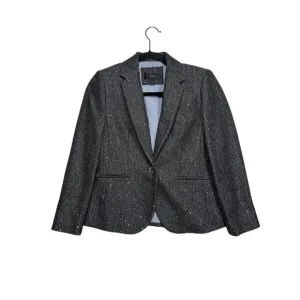J. Crew Wool Donegal Sequin Gray Campbell Blazer One Button Tweed E4864 Size 6P