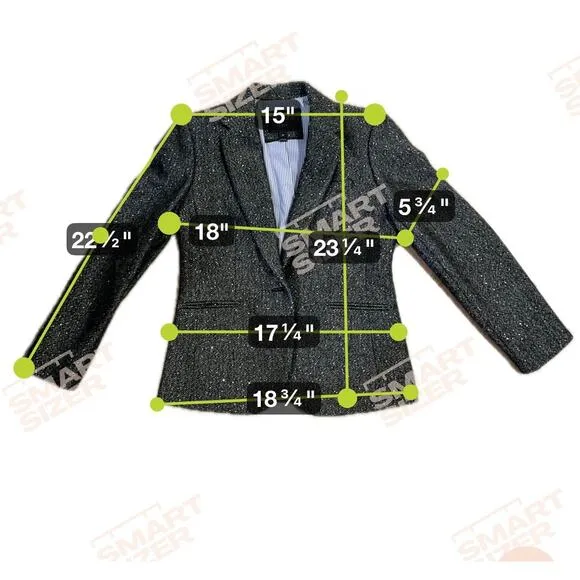 J. Crew Wool Donegal Sequin Gray Campbell Blazer One Button Tweed E4864 Size 6P