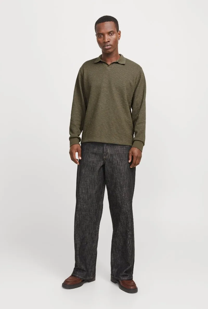 JACK AND JONES WINTER OTTOMAN SPLIT NECK POLO