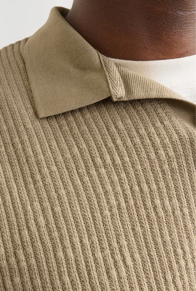 JACK AND JONES WINTER OTTOMAN SPLIT NECK POLO
