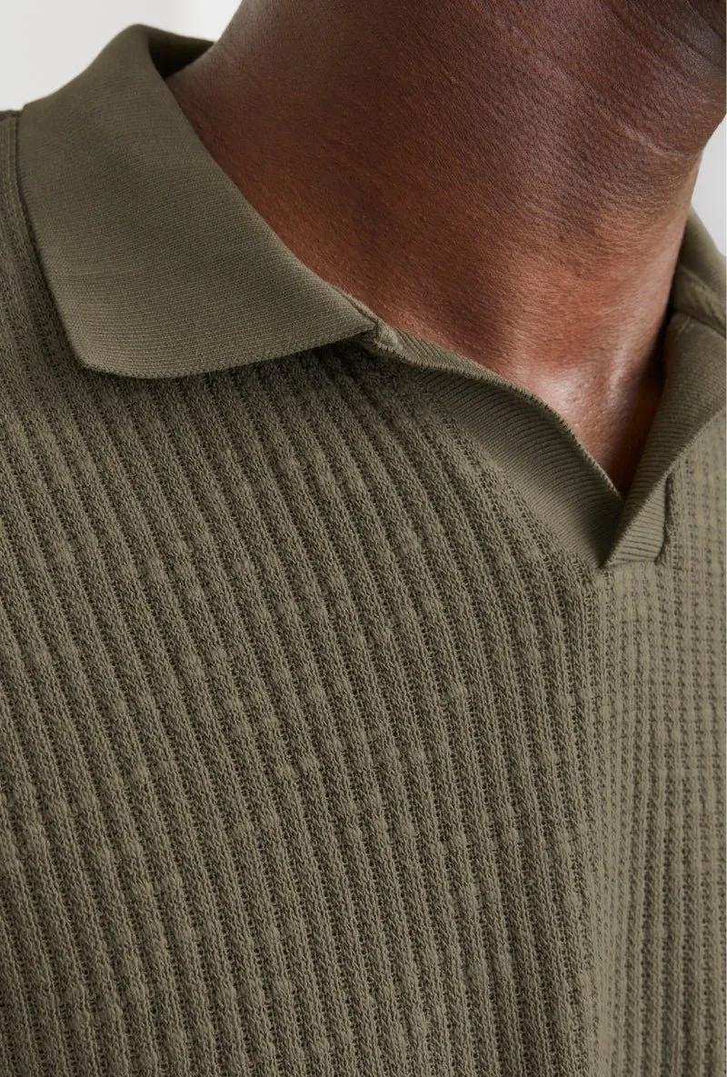 JACK AND JONES WINTER OTTOMAN SPLIT NECK POLO