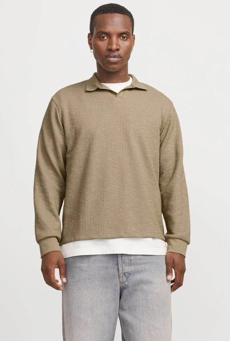 JACK AND JONES WINTER OTTOMAN SPLIT NECK POLO