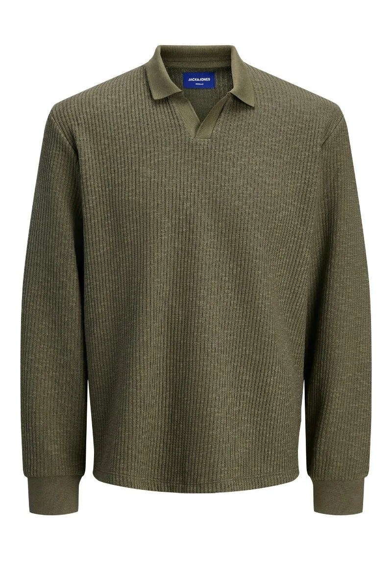 JACK AND JONES WINTER OTTOMAN SPLIT NECK POLO