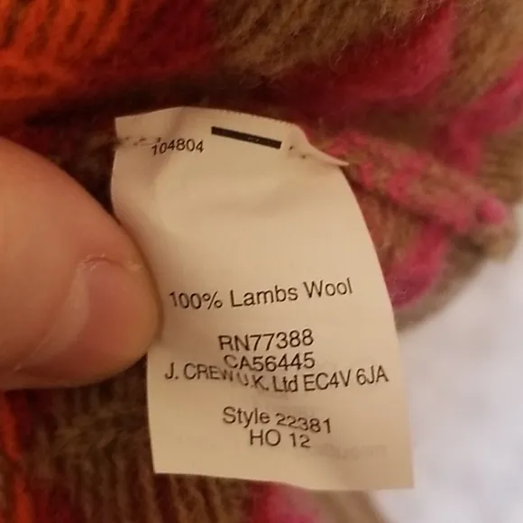 J.CREW lambs wool diamond sweater