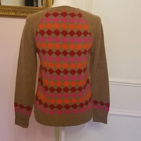 J.CREW lambs wool diamond sweater