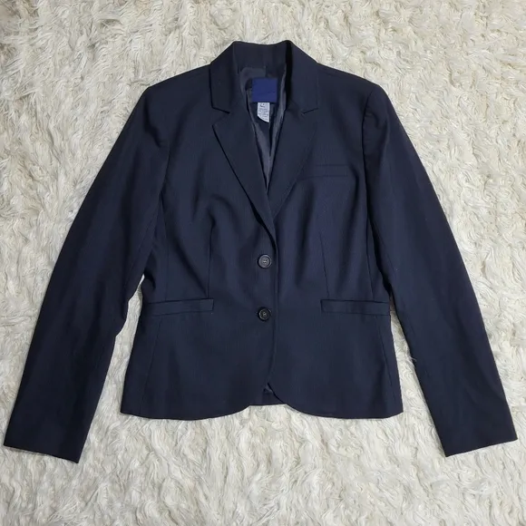 J.Crew | Navy 2-Button Suit Jacket Blazer Size 6