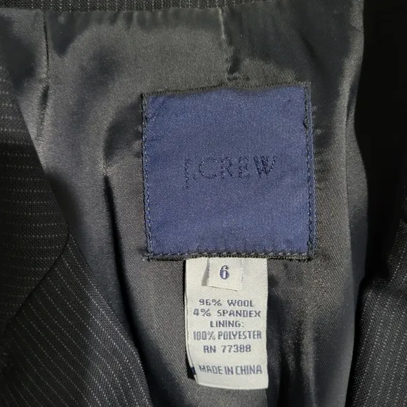 J.Crew | Navy 2-Button Suit Jacket Blazer Size 6