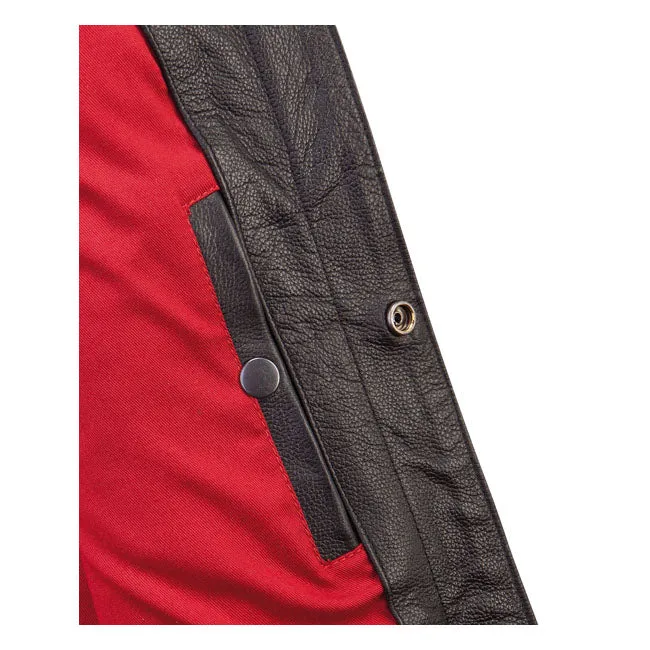 JOHN DOE MC OUTLAW LEATHER VEST BLACK