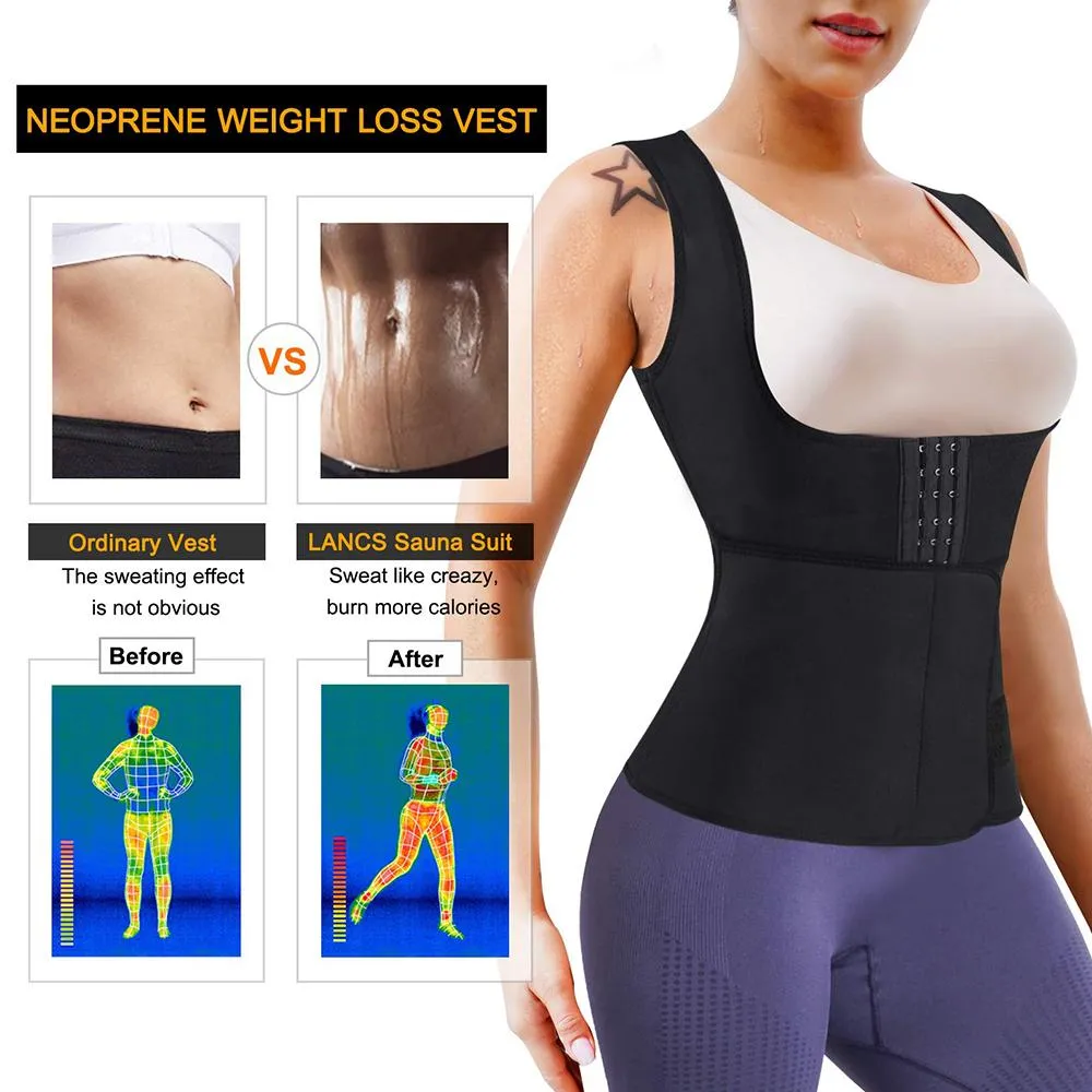 Junlan Women Fat Burning Sauna Top with Adjustable  Hooks