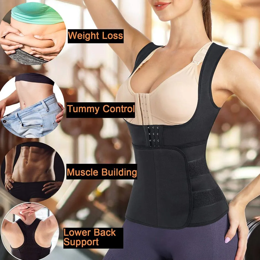 Junlan Women Fat Burning Sauna Top with Adjustable  Hooks