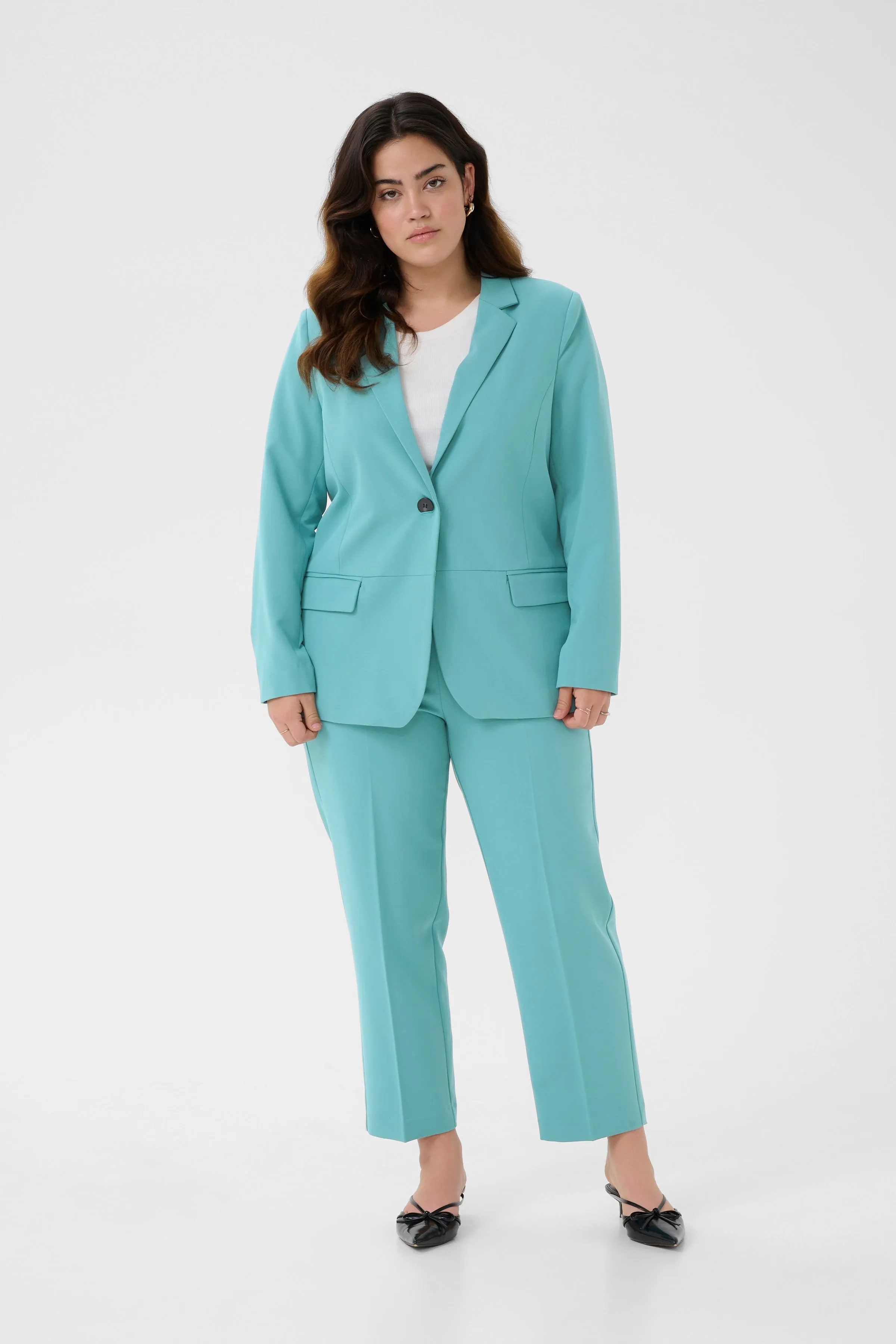 Kaffe Curve Sakira Blazer in Teal