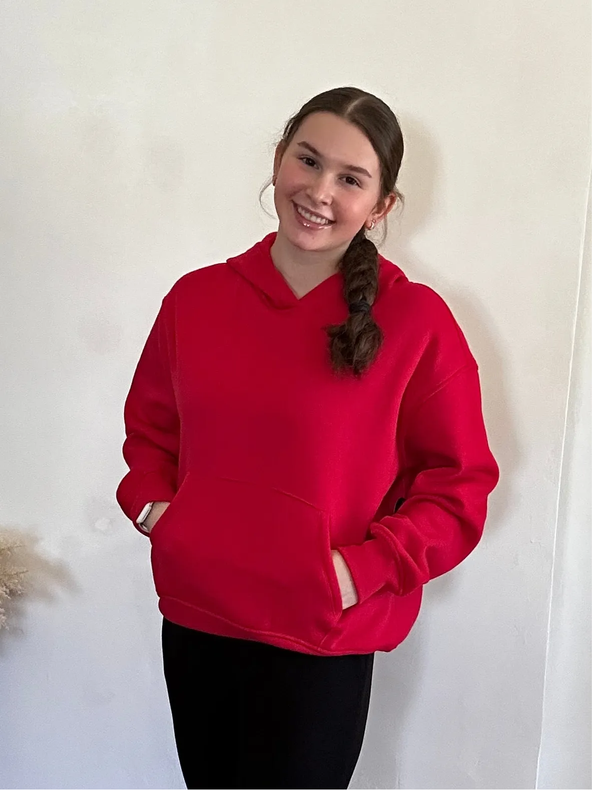Kangaroo Pocket Hoodie | Ruby Red