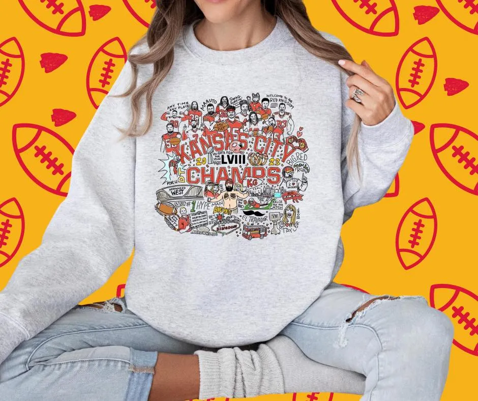 Kansas City Collage Ash Graphic Sweatshirt