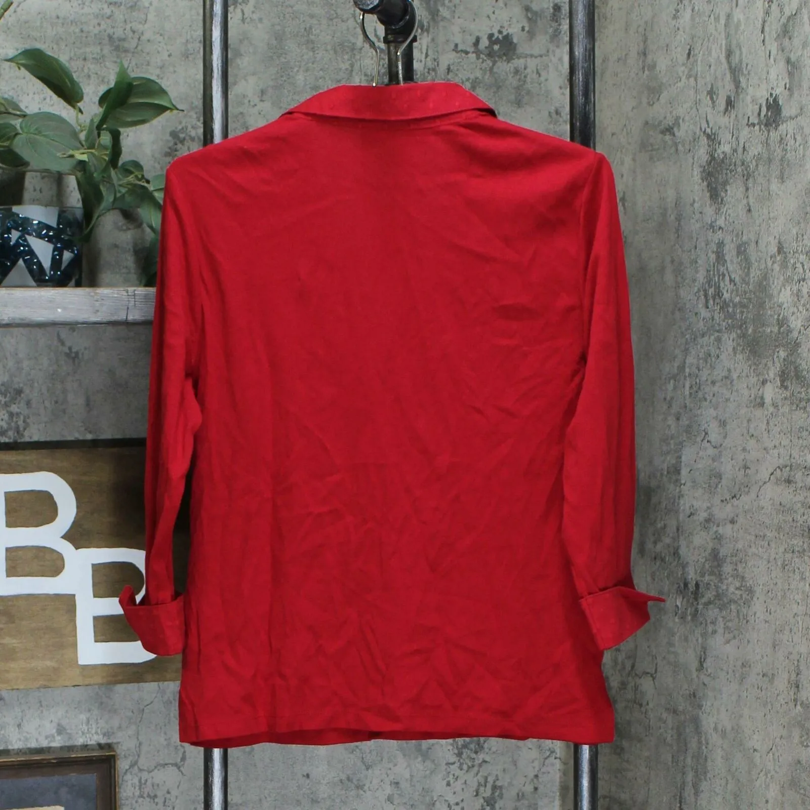 Karen Scott Petite 3/4-Sleeve Clip Dot Collar And Cuffs Knit Top