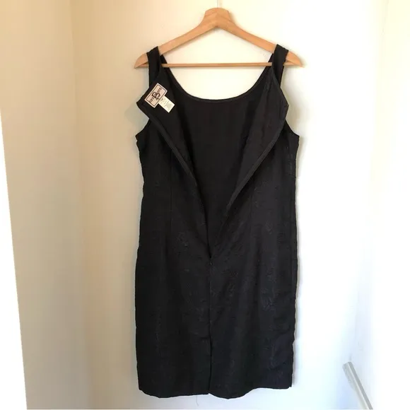 Karin Stevens Petites Vintage 2 Piece Dress &amp; Jacket Suit Black Women’s 12P 50’s