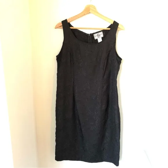 Karin Stevens Petites Vintage 2 Piece Dress &amp; Jacket Suit Black Women’s 12P 50’s