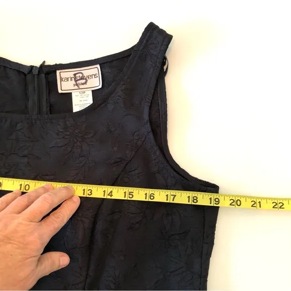 Karin Stevens Petites Vintage 2 Piece Dress &amp; Jacket Suit Black Women’s 12P 50’s