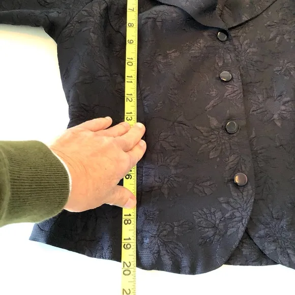 Karin Stevens Petites Vintage 2 Piece Dress &amp; Jacket Suit Black Women’s 12P 50’s