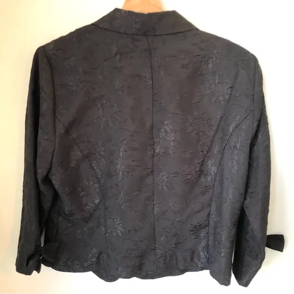 Karin Stevens Petites Vintage 2 Piece Dress &amp; Jacket Suit Black Women’s 12P 50’s