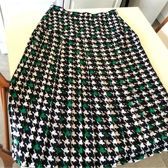 Kasper for ASL Vintage 2 Piece Skirt Suit, Women’s 10 Green w/ Houndstooth Skirt