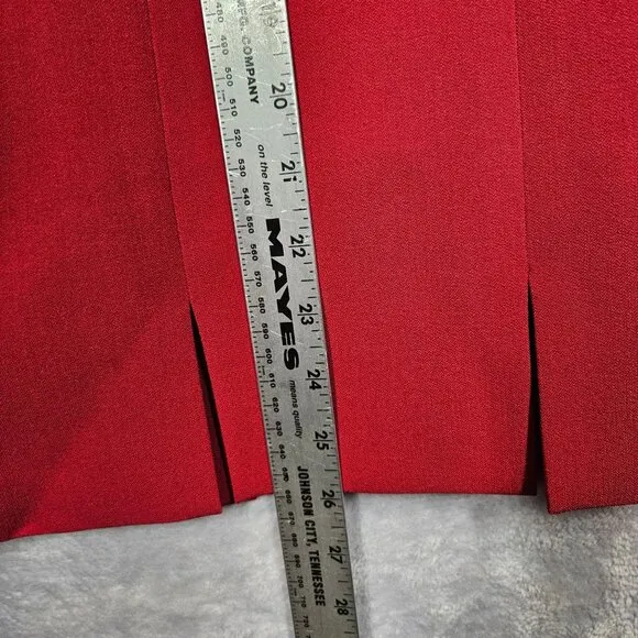 Kasper Red Skirt Suit Set Size 16 Polyester Womens Office Wear career formal