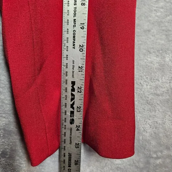 Kasper Red Skirt Suit Set Size 16 Polyester Womens Office Wear career formal