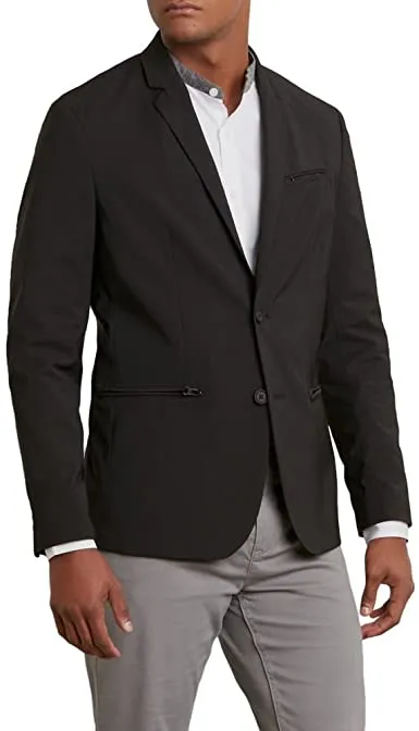 Kenneth Cole Mens Two Button Tech Blazer BLACK