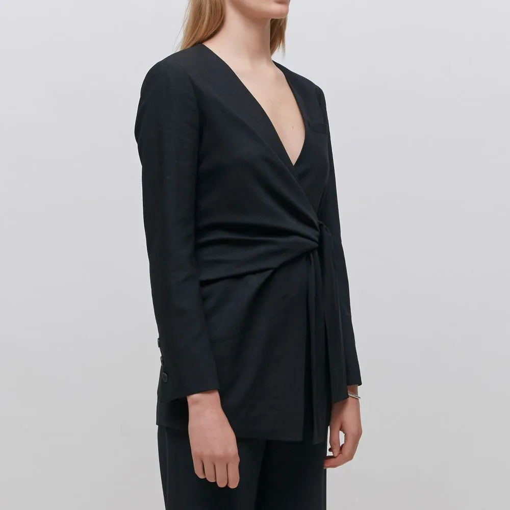 Knotted Detail Wool Blazer