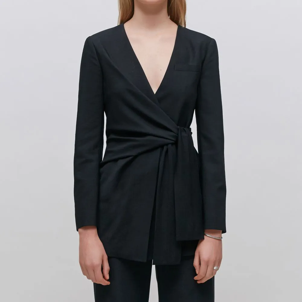 Knotted Detail Wool Blazer