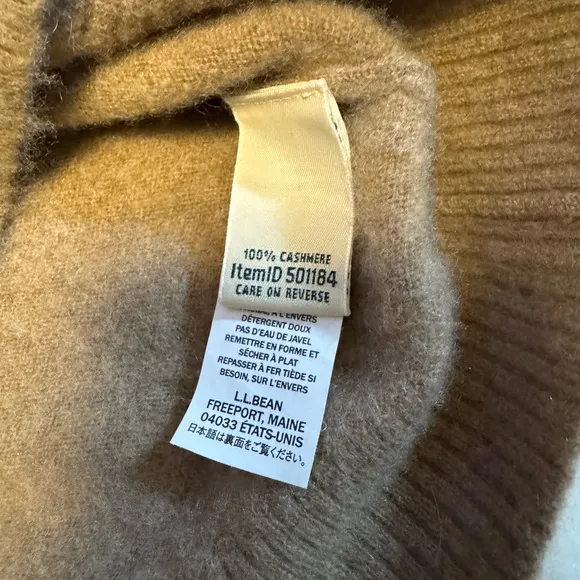 L. L. Bean Brown 100% Cashmere Sweater