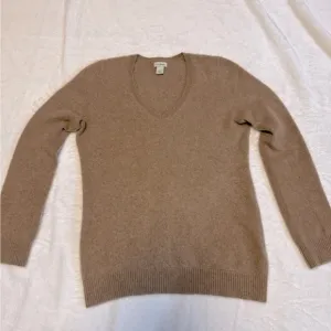 L. L. Bean Brown 100% Cashmere Sweater