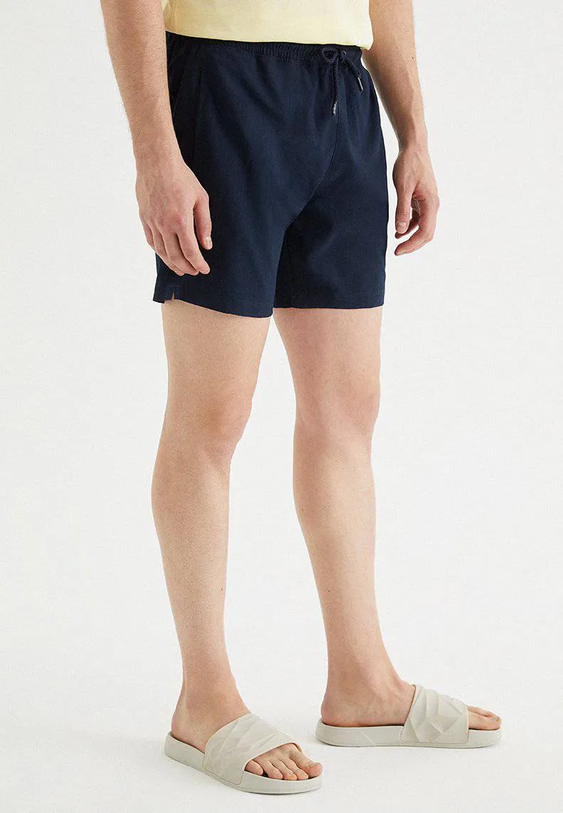 Lacivert Basic Regular Fit Erkek Deniz Şortu SOLID