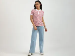 Ladies Printed Polo T-Shirt