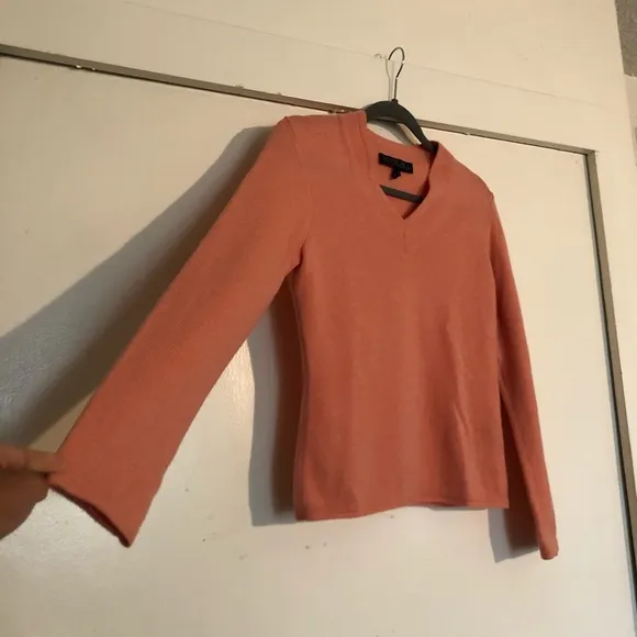 Lafayette 148 NY V-Neck Cashmere Petite Sweater